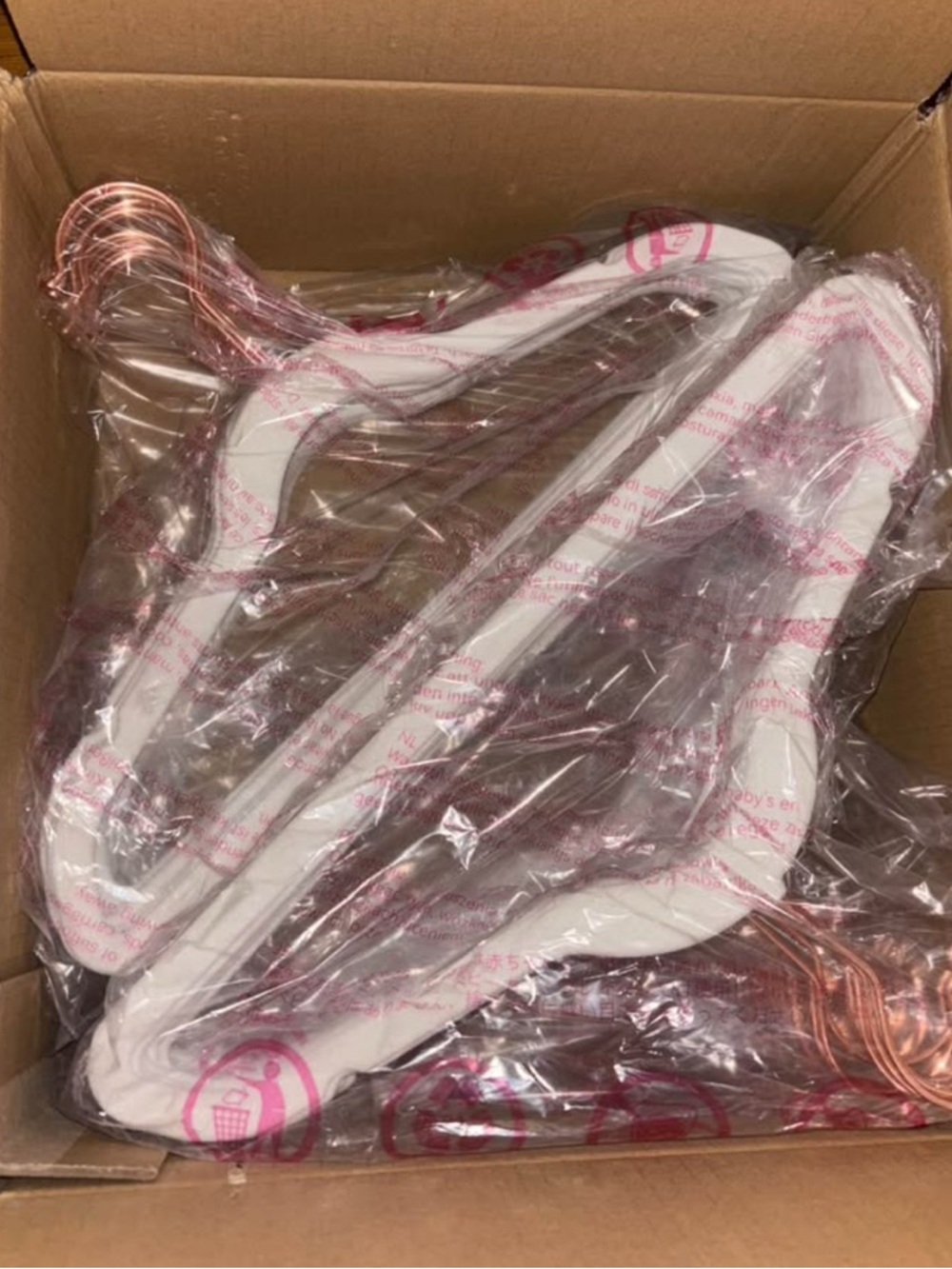 40 Pack, 14 inches White Velvet and Rose gold hangers for kids - Never Used